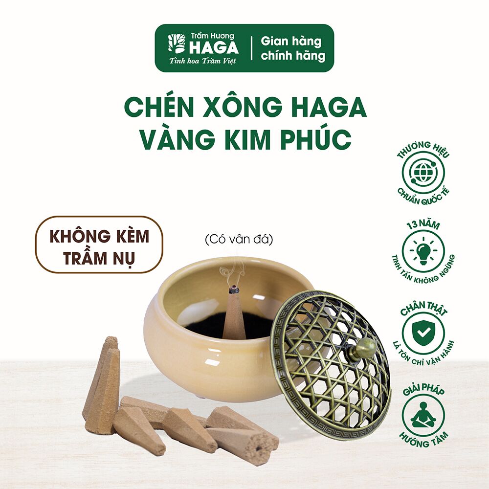 Chén xông HAGA_Vàng Kim Phúc
